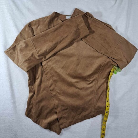 Katherine Barclay Montreal Open Cardigan Women Medium Camel‎ Microsuede - Picture 7 of 9